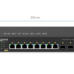 NETGEAR AV LINE 8-PORT MANAGED SWITCH POE+(8) 220W, SFP+ AV LINE(2), LIFE WTY