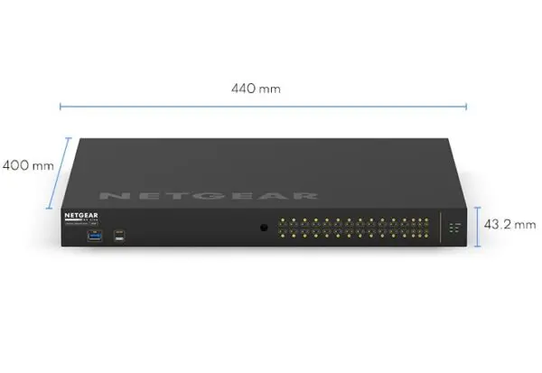 NETGEAR AV LINE 26-PORT MANAGED SWITCH, POE+ (24) 480W, GbE(2), SFP+(4), LIFE WTY