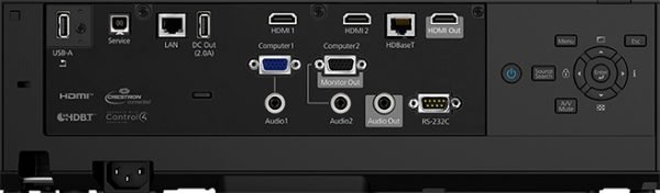 Epson EB-L635SU Rear connectivity