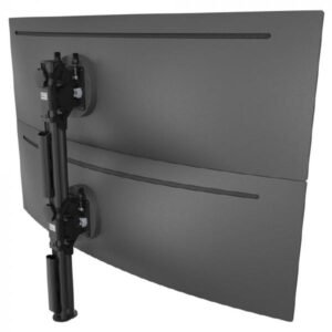 ATDEC AWMS-2-BT75-H-B Single Monitor Arm - Black Heavy Duty Clamp