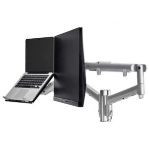 ATDEC AWMS-2-ND13 Dual Arm Solution - Silver with Notebook Tray