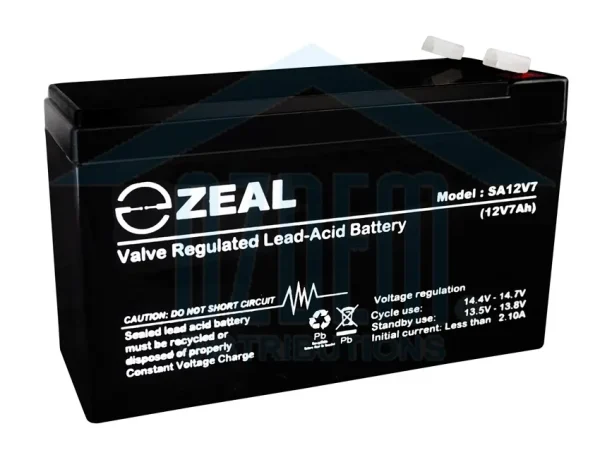 ZEAL 12 VDC 7AH(C20) SLA BATTERY QTY 100 1YR