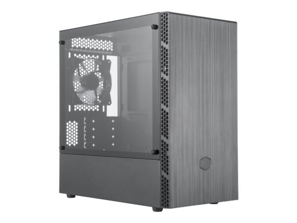 COOLER MASTER MASTERBOX MB400L TG, MATX, TEMPERED GLASS SIDE PANEL, BLACK INTERIOR, 2X USB