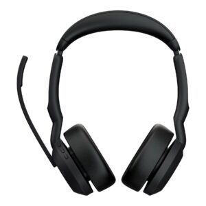 JABRA WIRELESS EVOLVE2 55 MS STEREO BLUETOOTH ANC HEADSET W/CHARGING STAND, LINK380A,USB-A
