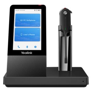 Yealink WH67-TEAMS - Yealink DECT Wireless (WH67) MS Convertible Headset, 4 Touch Screen Base, Speakerphone.