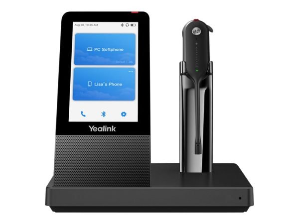 Yealink WH67-TEAMS - Yealink DECT Wireless (WH67) MS Convertible Headset, 4 Touch Screen Base, Speakerphone.