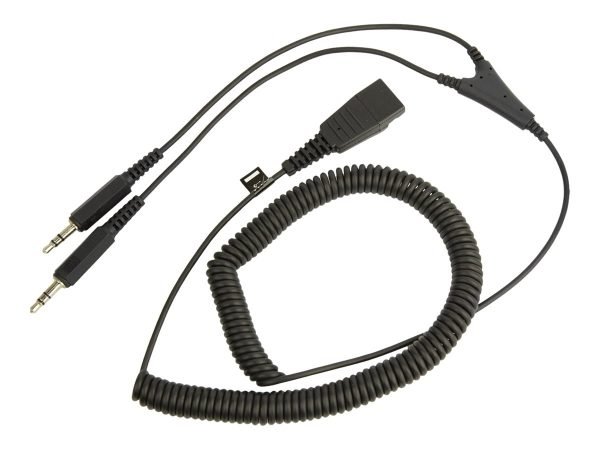 JABRA QD TO PC CURLY CORD WITH DUAL 3.5MM