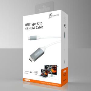 J5create JCC153G USB-C TYPE-C to 4K HDMI 1.9m Cable