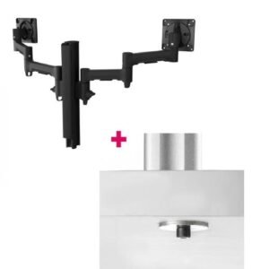 Atdec AWMS-2-4640 Dual Monitor Swing Arms on 400mm Post / 12kg (26.5lb) Flat Screens