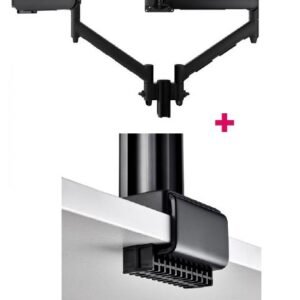 Atdec AWMS-2-D13 Dual 690mm Dynamic Monitor Arms + 135mm Post / 8kg (17.6lb) Flat and Curved Screens + C Clamp Desk Fixing