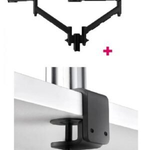 Atdec AWMS-2-D13 Dual 690mm Dynamic Monitor Arms + 135mm Post / 8kg (17.6lb) Flat and Curved Screens + F Clamp Desk Fixing