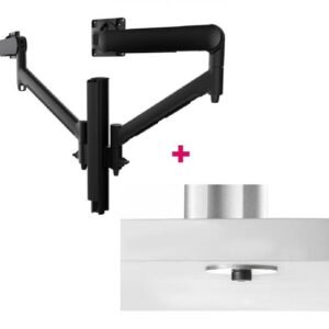 Atdec AWMS-2-D40 Dual 690mm Dynamic Monitor Arms + 400mm Post / 8kg (17.6lb) Flat and Curved Screens + Bolt-Through Desk Fixing