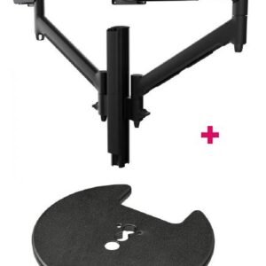 Atdec AWMS-2-D40 Dual 690mm Dynamic Monitor Arms + 400mm Post / 8kg (17.6lb) Flat and Curved Screens + Grommet Clamp Desk Fixing