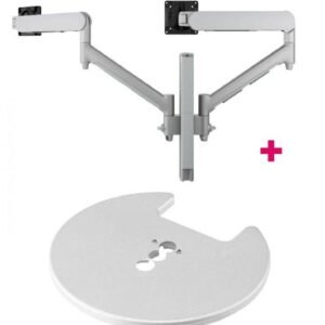 Atdec AWMS-2-D40 Dual 690mm Dynamic Monitor Arms + 400mm Post / 8kg (17.6lb) Flat and Curved Screens + Grommet Clamp Desk Fixing