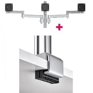 Atdec AWMS-3-13714 Triple Monitor Arms + 400mm Post / 12kg (26.5lb) Flat Screens