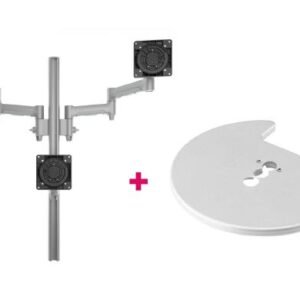 Atdec AWMS-3-TH467 Triple Monitor "Stack" Desk Mount and Grommet Clamp Desk Fixing