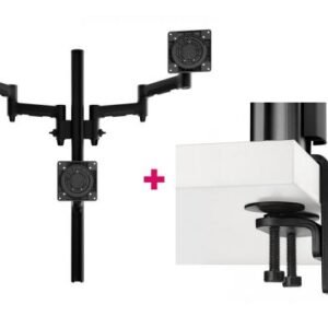 Atdec AWMS-3-TH467 Triple Monitor "Stack" Desk Mount and Heavy-Duty F Clamp Desk Fixing