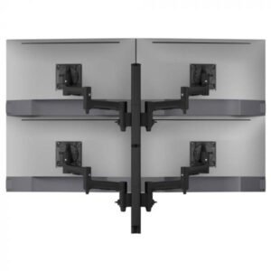 Atdec AWMS-4-4675 Quad 460mm Monitor Arms on 750mm Post and Heavy-Duty F Clamp Desk Fixing