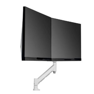 ATDEC AWMS-RHXB Tandem Dynamic Dual Monitor Mount. C-Clamp Desk Fixing. Max Load 2-7kg. Up to 27" screens. White