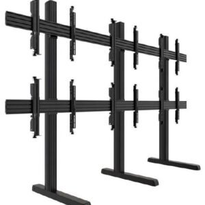 Atdec 3x2 Freestanding Video Wall Mount. Max load per display: 50kg. Universal VESA to 400 high. Black