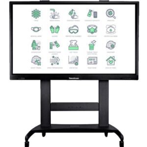 TouchBoard Mobile Fixed Height System. Max Load 136kg. VESA to 1200x600. For Panels 55 to 98". Black