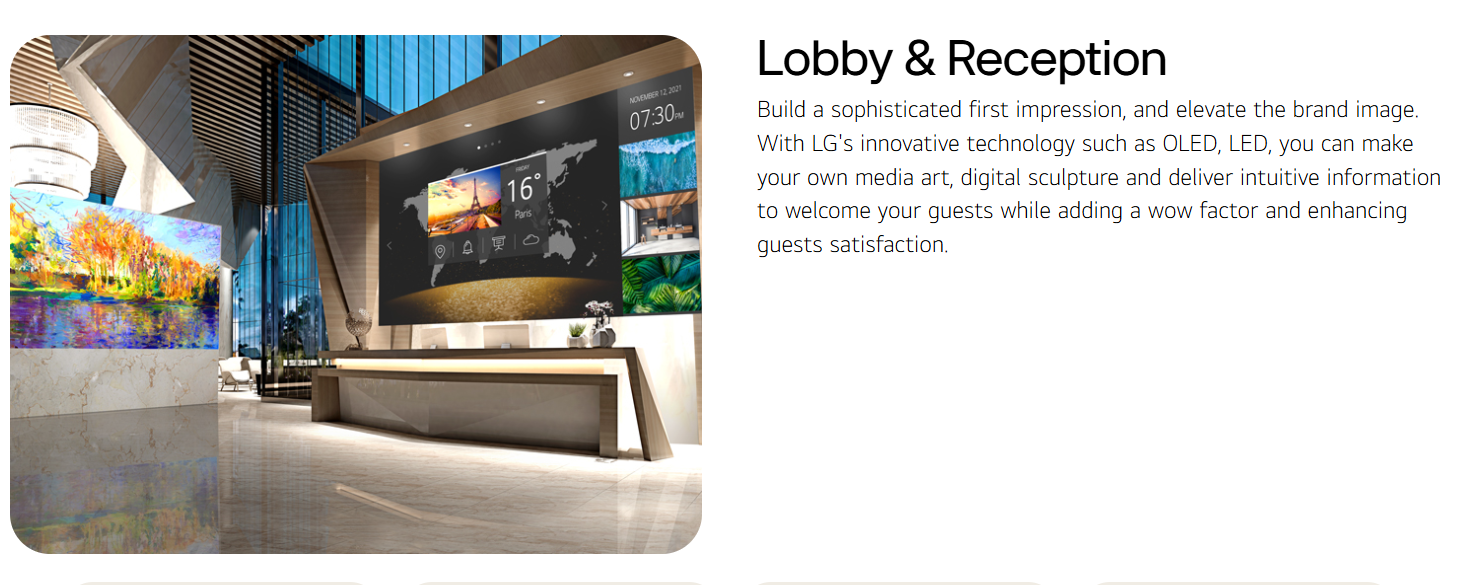 lg lobby and reception digital signage display