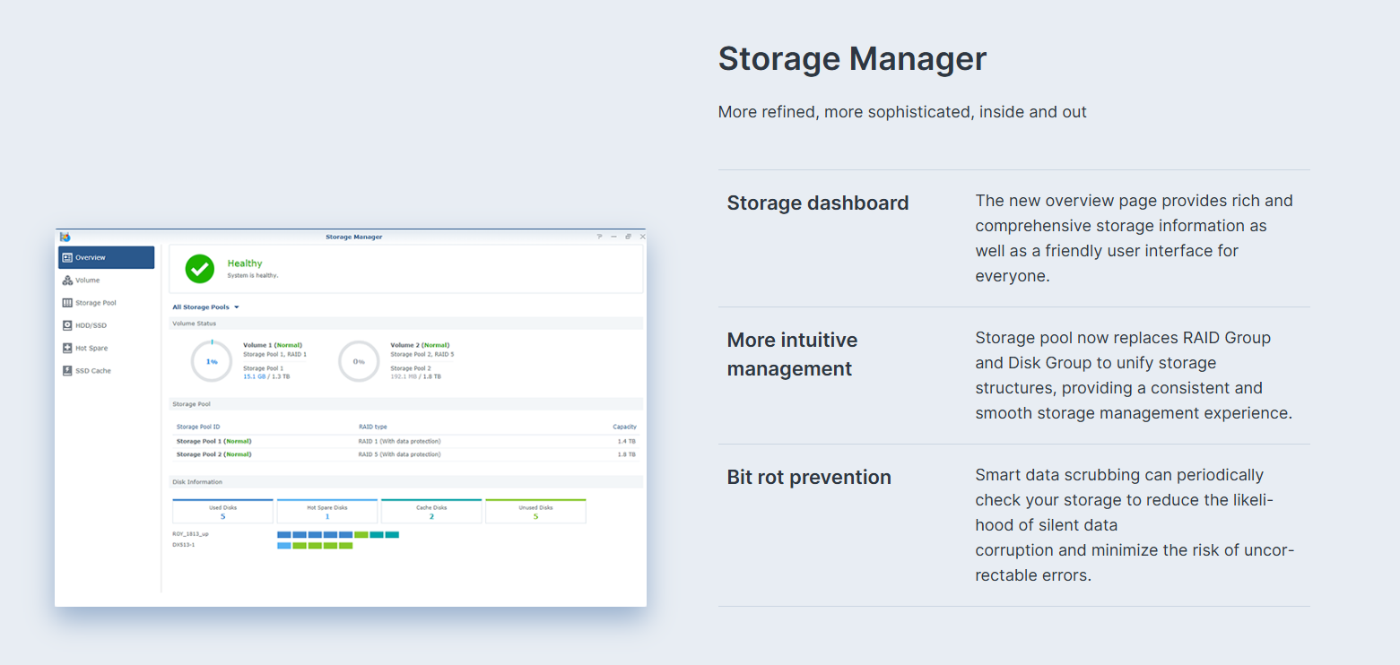 synology DiskStation Manager (DSM) screenshot