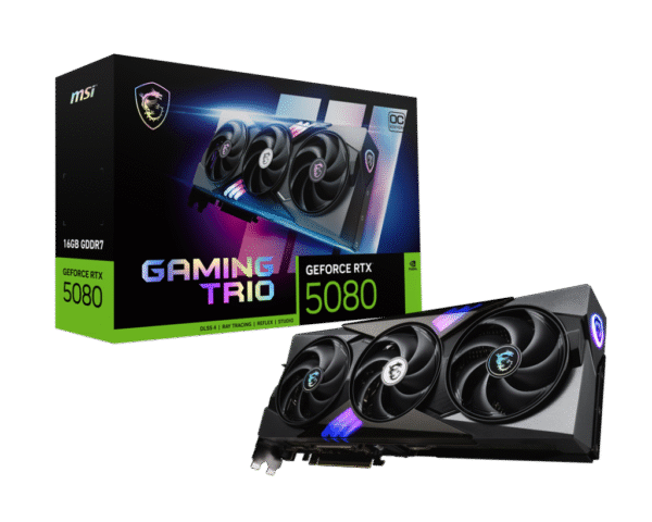 RTX 5080/16GB GDDR7/2700MHz/Cuda 10752/Triple Fan/1xHDMI+3xDP(2.1b)-3YR Warr