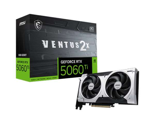 RTX 5060Ti/8GB GDDR7/2602MHz/Cuda 4608/Dual Fan/1xHDMI+3xDP(2.1b)-3YR Warr