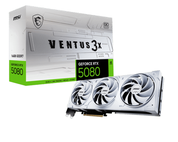 RTX 5080/16GB GDDR7/2640MHz/Cuda 10752/Triple Fan/1xHDMI+3xDP(2.1b)-3YR Warr