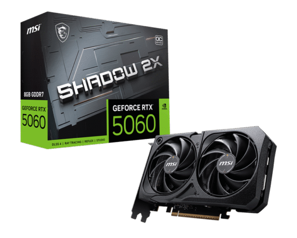 RTX 5060/8GB GDDR7/2527MHz/Cuda 3840/Dual Fan/1xHDMI+3xDP(2.1b)-3YR Warr