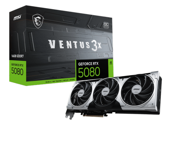 RTX 5080/16GB GDDR7/2640MHz/Cuda 10752/Triple Fan/1xHDMI+3xDP(2.1b)-3YR Warr