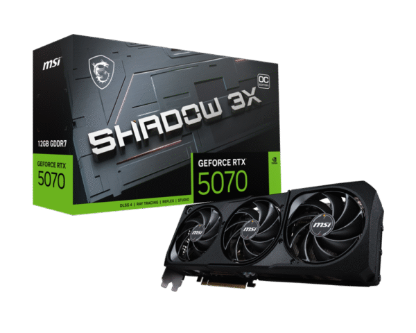 RTX 5070/12GB GDDR7/2542MHz/Cuda 6144/Triple Fan/1xHDMI+3xDP(2.1b)-3YR Warr
