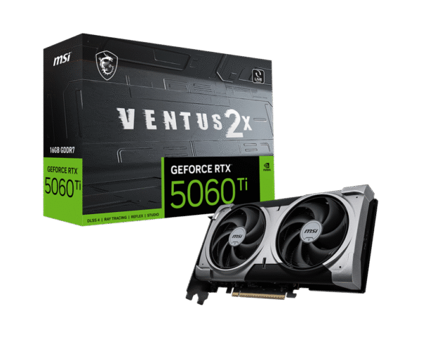 RTX 5060Ti/16GB GDDR7/2572MHz/Cuda 4608/Dual Fan/1xHDMI+3xDP(2.1b)-3YR Warr