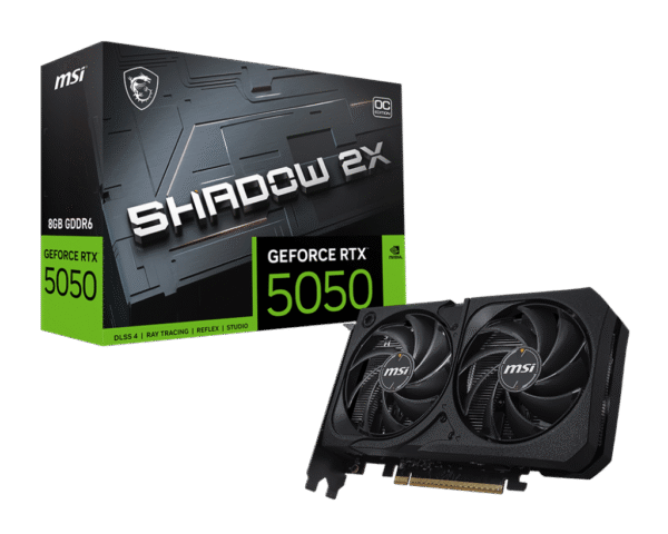 RTX 5050/8GB GDDR6/2560MHz/Cuda 2602/Dual Fan/1xHDMI+3xDP(2.1b)-3YR Warr