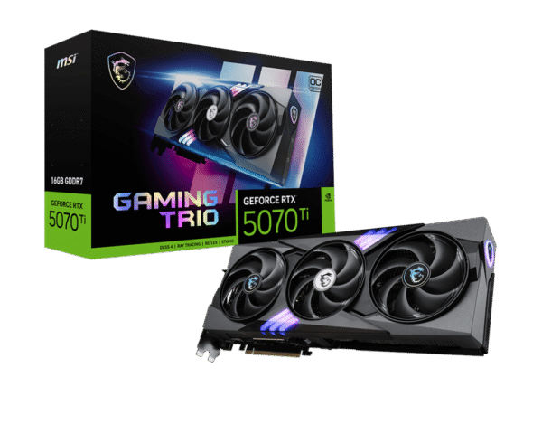 RTX 5070Ti/16GB GDDR7/2572MHz/Cuda 8960/Triple Fan/1xHDMI+3xDP(2.1b)-3YR Warr