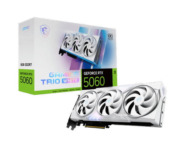 RTX 5060/8GB GDDR7/2625MHz/Cuda 3840/Triple Fan/1xHDMI+3xDP(2.1b)-3YR Warr