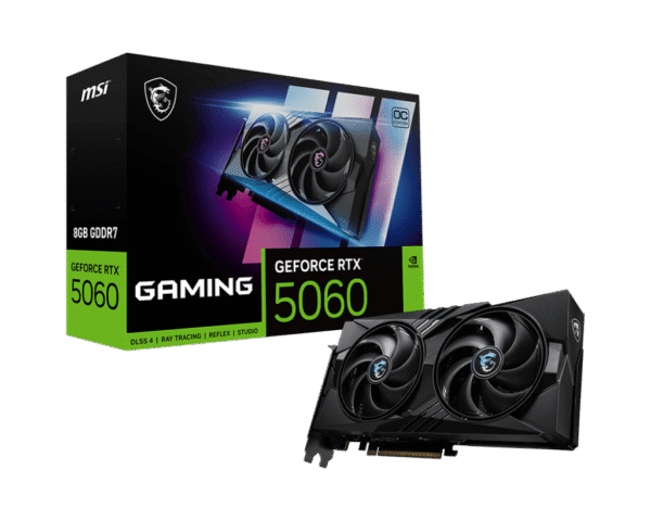 RTX 5060/8GB GDDR7/2625MHz/Cuda 3840/Dual Fan/1xHDMI+3xDP(2.1b)-3YR Warr