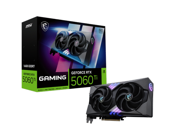 RTX 5060Ti/16GB GDDR7/2647MHz/Cuda 4608/Dual Fan/1xHDMI+3xDP(2.1b)-3YR Warr