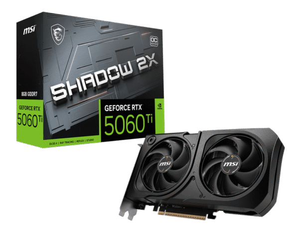 RTX 5060Ti/8GB GDDR7/2602MHz/Cuda 4608/Dual Fan/1xHDMI+3xDP(2.1b)-3YR Warr
