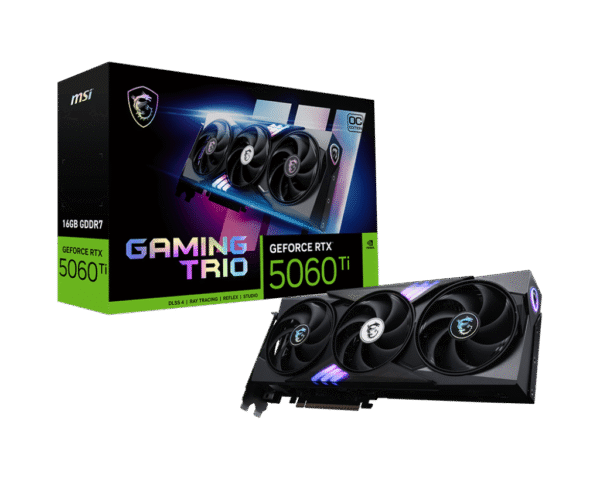 RTX 5060Ti/16GB GDDR7/2647MHz/Cuda 4608/Triple Fan/1xHDMI+3xDP(2.1b)-3YR Warr