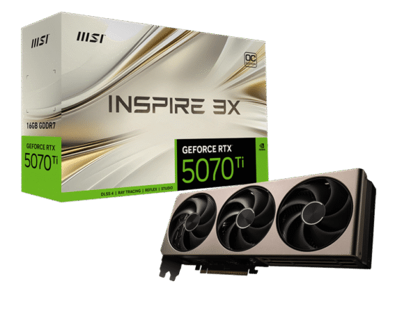 RTX 5070Ti/16GB GDDR7/2482MHz/Cuda 8960/Triple Fan/1xHDMI+3xDP(2.1b)-3YR Warr