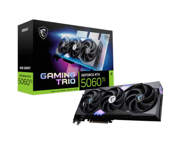 RTX 5060Ti/8GB GDDR7/2647MHz/Cuda 4608/Triple Fan/1xHDMI+3xDP(2.1b)-3YR Warr