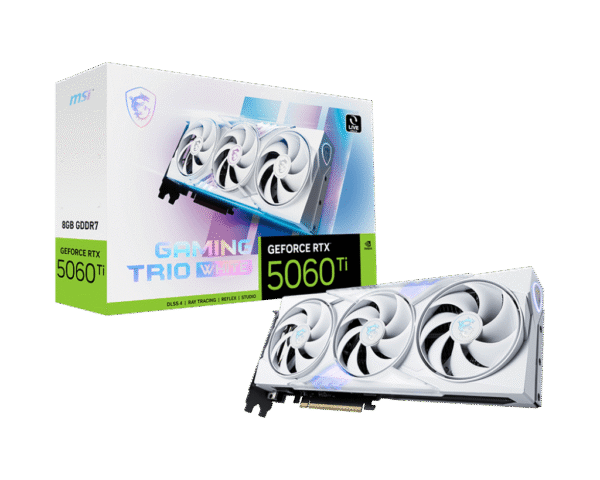 RTX 5060Ti/8GB GDDR7/2572MHz/Cuda 4608/Triple Fan/1xHDMI+3xDP(2.1b)-3YR Warr