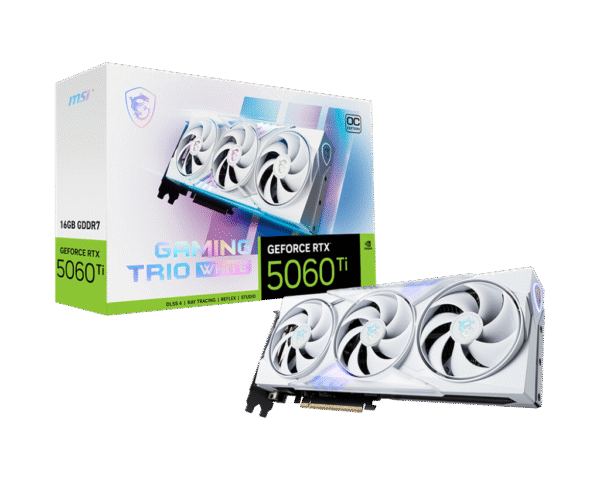 RTX 5060Ti/16GB GDDR7/2647MHz/Cuda 4608/Triple Fan/1xHDMI+3xDP(2.1b)-3YR Warr