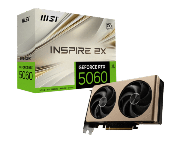 RTX 5060/8GB GDDR7/2535MHz/Cuda 3840/Dual Fan/1xHDMI+3xDP(2.1b)-3YR Warr