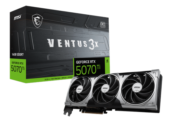 RTX 5070Ti/16GB GDDR7/2482MHz/Cuda 8960/Triple Fan/1xHDMI+3xDP(2.1b)-3YR Warr