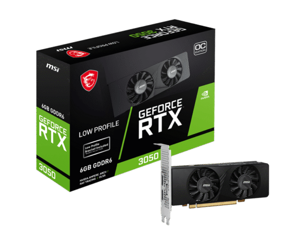 RTX 3050/6GB GDDR6/1492MHz/Cuda 2304/Dual Fan/2xHDMI+1xDP/Low Profile-3YR Warr