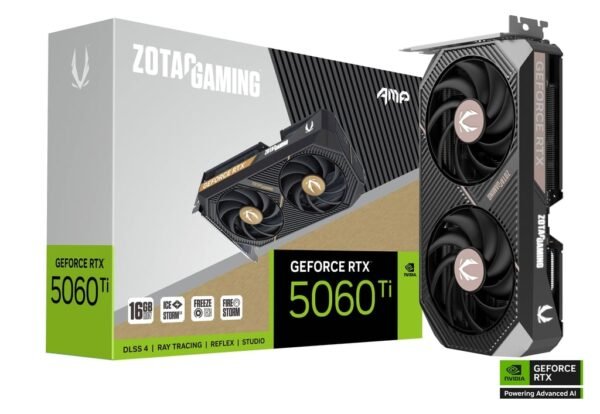 RTX 5060Ti/16GB GDDR7/2632MHz/Cuda 4608/Dual Fan/1xHDMI+3xDP(2.1b)-3YR Warr