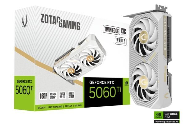 RTX 5060Ti/16GB GDDR7/2602MHz/Cuda 4608/Dual Fan/1xHDMI+3xDP(2.1b)-3YR Warr
